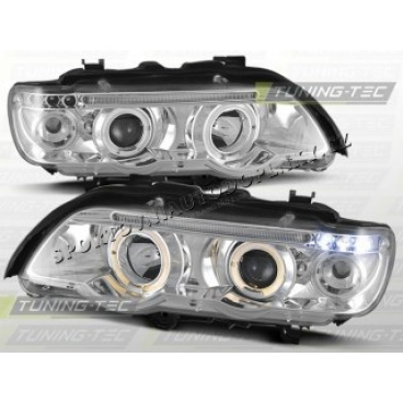 BMW X5 E53 1999-03 KLARES VORDERE LICHT ANGEL EYES CHROM BMW X5 E53 1999-03 KLARES VORDERE LICHT ANGEL EYES CHROM