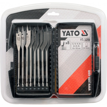 Flachbohrer-Set à 8 Stück 12-32 mm Flachbohrer-Set à 8 Stück 12-32 mm