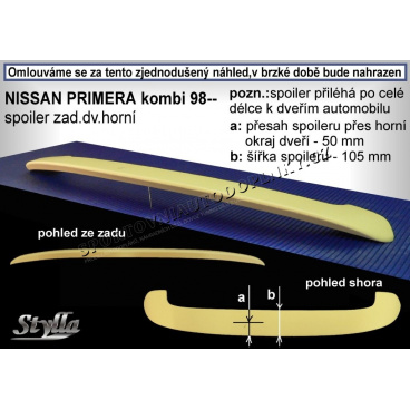 NISSAN PRIMERA COMBI (98-01) Heckspoiler. Tür oben NP9L