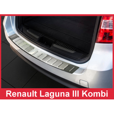 Edelstahlabdeckung - Schwellenschutz für die hintere Stoßstange Renault Laguna III Kombi 2008+