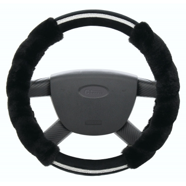 Lenkradbezug schwarzes Haar 37-39 cm