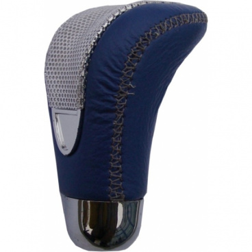 Schalthebelgriff blau/chrom