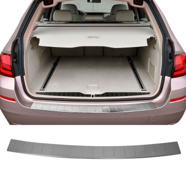 Heckstoßstangenabdeckung aus gebürstetem Edelstahl für den BMW 5 2010-17 F11 Kombi Heckstoßstangenabdeckung aus gebürstetem Edelstahl für den BMW 5 2010-17 F11 Kombi