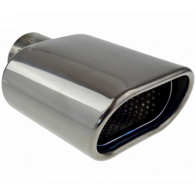 Sportliches, ovales Auspuffrohr aus Edelstahl mit Gunmetal-Perforation