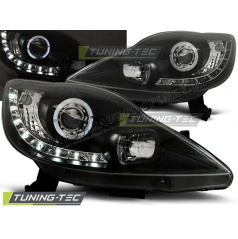 PEUGEOT 107 2005+ VORDERE KLARE LICHTER TAGESLICHT LED SCHWARZ