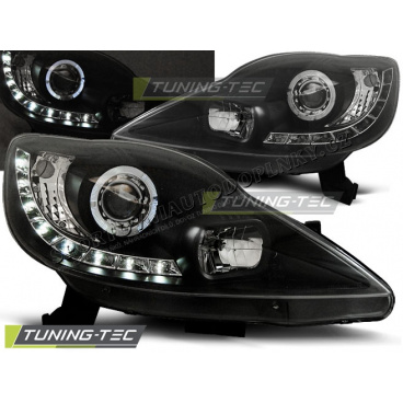 PEUGEOT 107 2005+ VORDERE KLARE LICHTER TAGESLICHT LED SCHWARZ