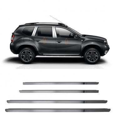 Edelstahlspiegel schwarz Omtec Fensterleisten Dacia Duster 2010-18 4 Stk Edelstahlspiegel schwarz Omtec Fensterleisten Dacia Duster 2010-18 4 Stk