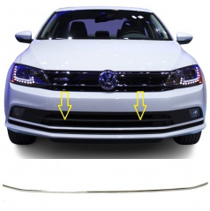 Edelstahlstreifen für die vordere Stoßstange Omtec VW Jetta 2014-19