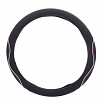 Lenkradbezug aus Leder, schwarz - rosa 37-39 cm