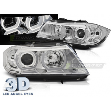 BMW E90/E91 03.2005-08.2008 klare Frontleuchten 3D U-Type Chrom