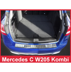 Edelstahlabdeckung zum Schutz der Schwelle der hinteren Stoßstange Mercedes CW 205 Kombi 2014+