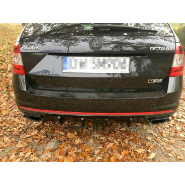 Heckstoßstangeneinsatz ver.1 für Škoda Octavia RS Mk3, Maxton Design (ABS-Kunststoff ohne Oberflächenbehandlung)