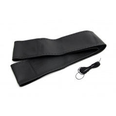 Lenkradbezug Leder schwarz/schwarze Naht für Durchmesser 37-39 cm