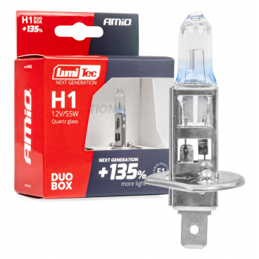 Halogenlampen H1 12V 55W LumiTec NEXT GENERATION +135% DUO AMIO-04402 Halogenlampen H1 12V 55W LumiTec NEXT GENERATION +135% DUO AMIO-04402