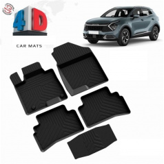 Gummiset 4D präziser Autoteppiche Kia Sportage 2021+ einschließlich Abdeckung des hinteren Mittelbereichs
