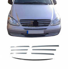 Edelstahl-Frontgrillstreifen Mercedes Vito W639 2003-2014, Viano 2003-10