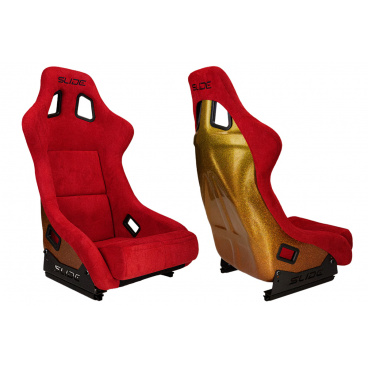 Sportstuhl SLIDE KS2 Premium Roter Velours & Gradient-Glitzer