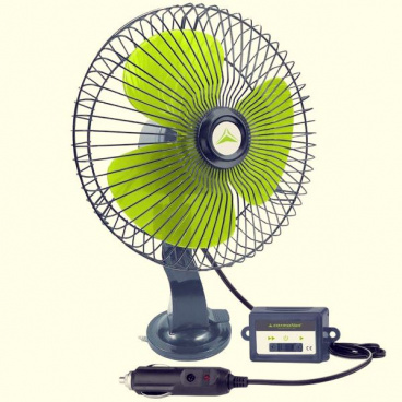 Verstellbarer Ventilator 12V 20 cm für Feuerzeuge mit Befestigung am Glas