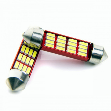 Sulfitbirnen Einparts CANBUS 16 SMD 4014 39mm Weiß 12V - 2 Stk