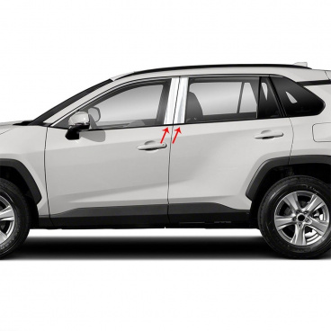 Fensterverkleidung aus Edelstahl Toyota RAV4 2018-21 Fensterverkleidung aus Edelstahl Toyota RAV4 2018-21