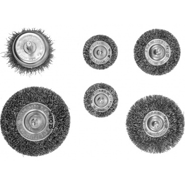 Seitliche Drahtbürsten mit Bohrmaschinenaufsatz INOX Set 6 Stück