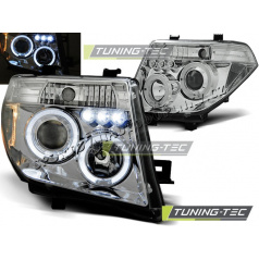 NISSAN NAVARA D40/PATHFINDER 2005+ FRONTKLARLEUCHTEN ANGEL EYES SCHWARZ