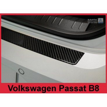 Carbon-Abdeckung – Schwellenschutz für die hintere Stoßstange Volkswagen Passat B8 2014+