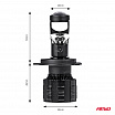 Satz LED-Lampen H4 mit eingebauter Linse und aktiver Kühlung 2-tlg