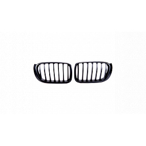 Grill BMW X3 F25 X4 F26 Facelift einzelnes Rippe Matt Schwarz