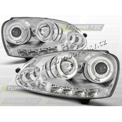 VW GOLF V 2003-09 KLARES VORDERE LICHTER ANGEL EYES CHROM
