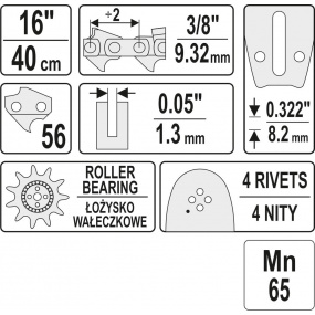 Kettensägenführung 16", 3/8", 0,05" Kettensägenführung 16", 3/8", 0,05"