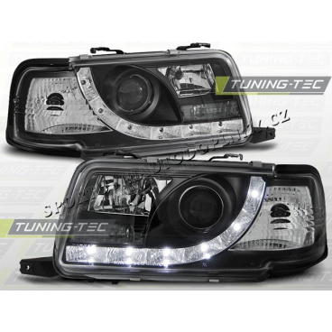 AUDI 80 B4 1991-96 FRONT CLEAR LIGHTS DAYLIGHT LED BLACK