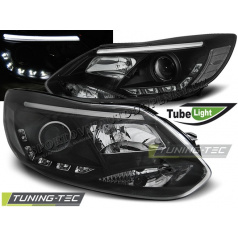 Klare Frontleuchten für Ford Focus MK3 2011 – Röhrenleuchten schwarz