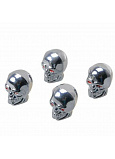 Chromventile 4 Stück in Form eines Totenkopfes