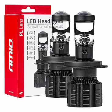 Satz LED-Lampen H4 mit eingebauter Linse und aktiver Kühlung 2-tlg Satz LED-Lampen H4 mit eingebauter Linse und aktiver Kühlung 2-tlg