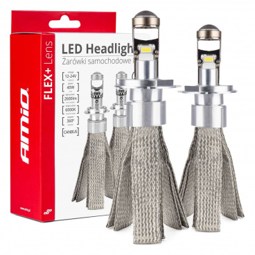 LED-Autolampen FLEX+ Serie H4 Linsen 12V 24V 6000K Canbus AMIO-03658