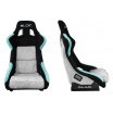 Sportstuhl SLIDE KS2 Premium Schwarz & Mint & Gestepptes Graues Velours Silber Glitzer
