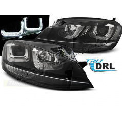 VW Golf 7 11.2012 – U-förmige schwarze klare Vorderlichter mit schwarzer Linie