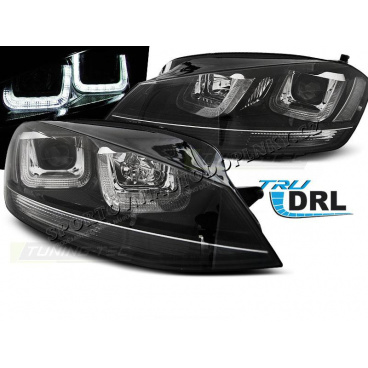 VW Golf 7 11.2012 – U-förmige schwarze klare Vorderlichter mit schwarzer Linie