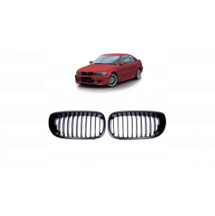 BMW 3 E46 Facelift Gitter einzelne Lamellen Matt Schwarz