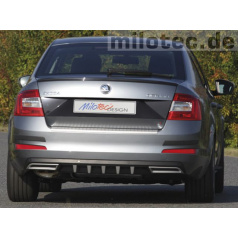 Heckstoßstangendiffusor mit Abdeckungen – ABS schwarz metallic – Škoda Octavia III Limousine / Combi