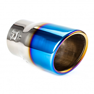 Sportliches Edelstahl-Auspuffrohr Titan 90 mm abgeschrägt