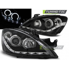 Klare Frontleuchten für Mitsubishi Lancer 7 2004–07, Daylight LED, schwarz