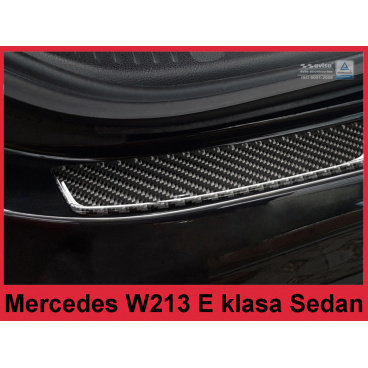 Carbon-Abdeckung - Schwellenschutz für die hintere Stoßstange Mercedes E W213 Limousine 2016+
