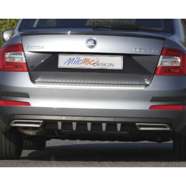 Auspuffattrappe, Alu Brush - Octavia III./ Facelift, r.v.2013/2017