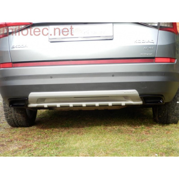 XL-Auspuffblenden-Attrappe, glänzend schwarzer „Klavierlack“, Škoda Kodiaq