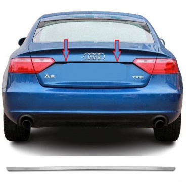 Chromleiste aus Edelstahl über dem Nummernschild Audi A5 Sportback FL 2011-2017 Chromleiste aus Edelstahl über dem Nummernschild Audi A5 Sportback FL 2011-2017