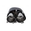 Endrohrdämpfer 190mmx2 Eingang 76mm Carbon Gloss Set