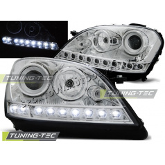 MERCEDES W164 ML M-KLASSE 2005–07 FRONT CLEAR LIGHTS DAYLIGHT LED CHROME