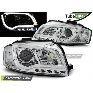 Audi A3 8P 05.2003-03.2008 FRONT-KLARE LED-RÖHRSTOFFLEUCHTEN CHROM